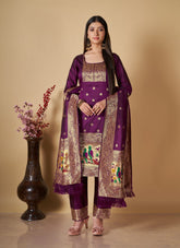 Restrictive Salwar Suit in Purple Colour